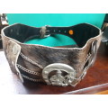 Vintage Argentine Hide Belt With Coins