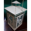 Tin With Glass Panels Candle Lantern