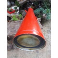 Large Vintage Triangle Cylindrical Shaped Fire Extinguisher