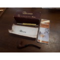 Vintage Peterson Ireland Bent Wood Pipe In Original Box With Accessories