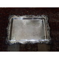 Stunning Vintage Silverplate Tray With Original Glass Inlays