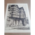 Famous Scottish Artist Peter Grahame (1836-1921) Original Signed Etching `Old Houses In Frankwell`