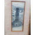 Signed @ Dated Circa 1881 Lithograph `Belfry of Bruges` Framed