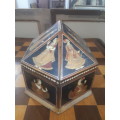 Early 1900`s Turkish Jewellery Box Hand Painted With Velvet Interior