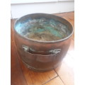 Large Brass Victorian Planter With Side Handles