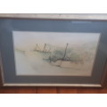 Stunning Framed Watercolor by SA Artist Charlotte Signed & Dated 1986 `Knysna A Side Street`