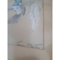Joan Maitlin Watercolor Signed `Honeysuckle`