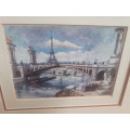 Stunning Signed Painting `Eiffel Tower & Canal`