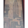 Stunning Glass framed Mixed Media Empire State Building NY