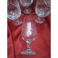Set of 6 Retro 1980`s Nampak Watermarked Crystal Beer Glasses (Mint Condition)
