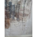 Large Beautifully Framed Mixed Media Artwork by Popular SA Artist Victoria Dryden - Signed