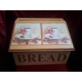 Retro Handpainted Decorated Pine Bread Bin