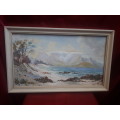 Rare 80`s Oil On Board `Table Mountain` by Popular SA Artist Vincent Olivier (1936 - ) Signed