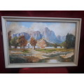 Rare 80`s Oil on Board `Landscape` by Popular SA Artist Vincent Olivier (1936 - ) Signed