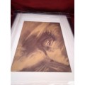 Famous 20th Century Spanish Artist Carlos de Mijas Original Charcoal Drawing `Spanish Wild Horse`