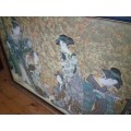 Stunning X - Large Chinese Print In Glass Covered Gold Gilt Frame