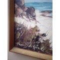 Popular 20th Century SA Artist Henri J Du Randt Oil on Board `Rare Seascape`