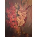 Augustin Ferrando (Italian) 1880 - 1957 Oil on Board `Still Life Flowers` Signed