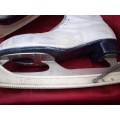 Circa 1940`s Pair Ladies Leather Ice Skates C.C.M Canada Size 9 1/3