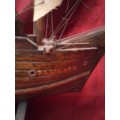 Large Vintage Wooden Sail Ship