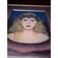 Popular SA Artist Marita Van Vollenhoven Signed Pastel `Lady`