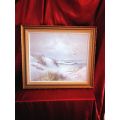 Stunning `Seascape` by 20th Century American Artist L. Dawson Oil on Board Signed