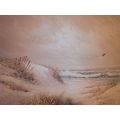 Stunning `Seascape` by 20th Century American Artist L. Dawson Oil on Board Signed