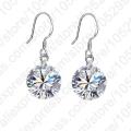 CUBIC ZIRCONIA 925 SILVER PLATED DROP EAR RINGS