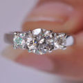 14ct Solid Gold - 2.80ct - E-F - VVS1 -[7 mm Main Stone] -Top Quality Moissanite - Engagement Ring