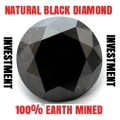 0.96ct- Natural Black Diamond- 100% Diamond!!! [5.8 x 4 mm] ** Great Investment**