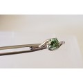 Green Magic Silver Ring - 0.80ct [6.5mm] - Green -Round Cut - VVS1 - Top Quality Moissanite