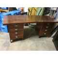 Solid Wood Office Desk With 8 Drawers - 1 of a kind!