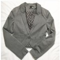 Grey Crop Blazer with stunning polka lining
