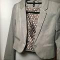 Grey Crop Blazer with stunning polka lining