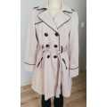 Beautiful Beige Trench Coat with faux leather trim
