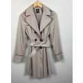 Beautiful Beige Trench Coat with faux leather trim