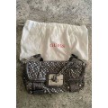 Guess Monogram Grey & Silver Chain Detail Small Bag