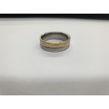 VERSACE RING - GOLD AND SILVER. SIZE 19