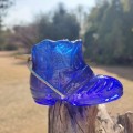 Cobalt blue glass shoe shaped ashtray