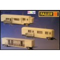 Faller Model Kit 140467 3 piece Caravan Trailer Set 1/87 HO railway scale new in pack