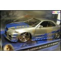 JADA Diecast Model Car Movie Film TV Fast & Furious Nissan Skyline GT R R35 Brian 1/24 scale new
