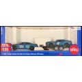 SIKU Diecast Model Car Set 2565 Dodge Charger + Challenger SRT Racing Team No 42 + Trailer 1/55 scal