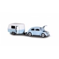Majorette Diecast Model Car 2 pk VW Volkswagen Beetle & Eriba Puck Caravan 1/64 scale new in pack