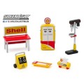 Greenlight Model Accessory Set Garage Workshop Tools Diorama `Shell` Pump Compressor Workbench Drill