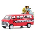 Greenlight Diecast Model Car Norman Rockwell Ford Club Wagon 1968 `Airport Express Shuttle`   1/64 s