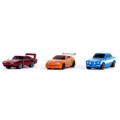 JADA Diecast Model Car Nano Set Fast & Furious Dodge Charger Toyota Supra Ford Escort Movie Film TV