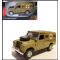 Cararama Hongwell Diecast Model Car Land Rover Series III 3 109 inch Army Military Desert Ambulance