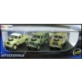 Cararama Hongwell Diecast Model Car Set 3 pk Land Rover Series III 3 109 inch 1/72 OO railway scale