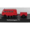 Diecast Model Fire Collection VW Volkswagen Kombi T 1 T1 Bus + Trailer 1/72 OO railway scale new
