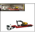 Cararama Hongwell Diecast Model Truck & Lowbed Trailer Volvo FH 12 FH12 + EC 210 Excavator Construct